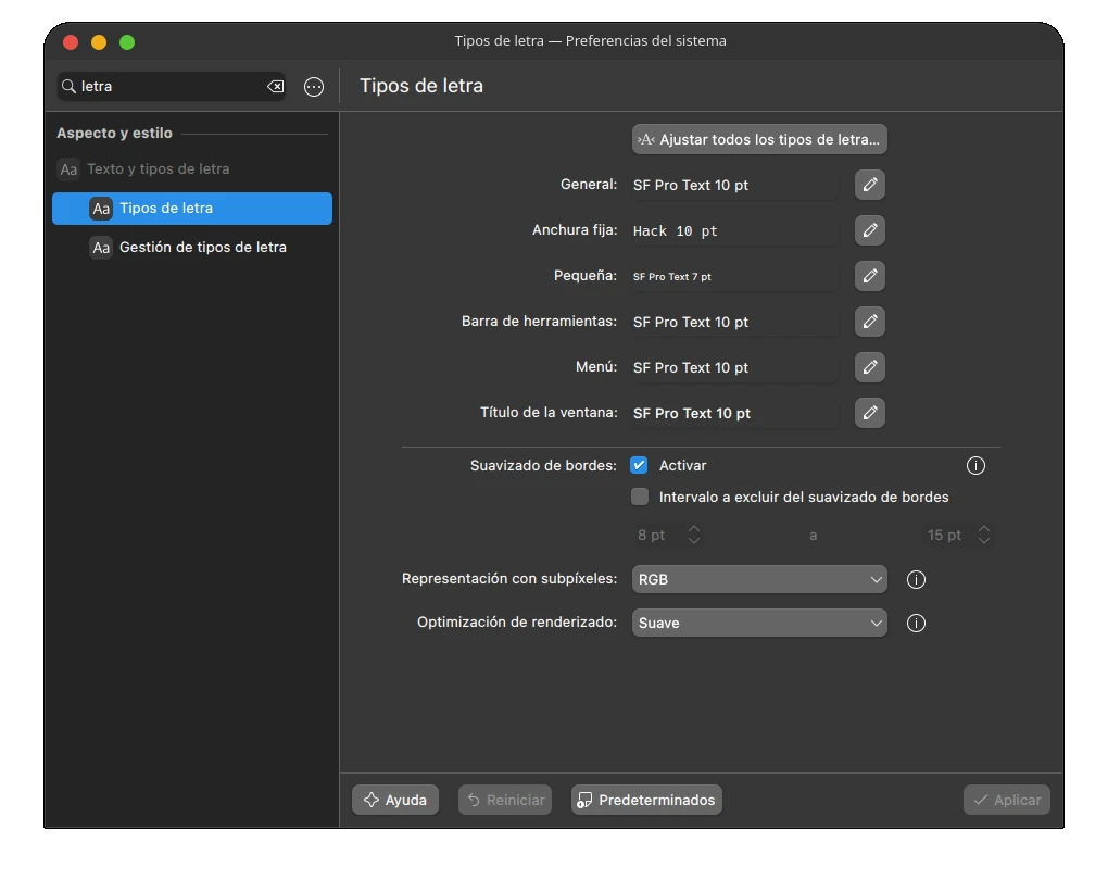 KDE Font Configuration