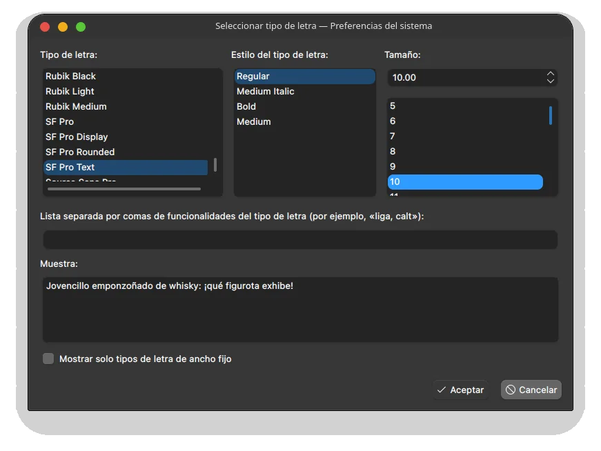 KDE Font Configuration